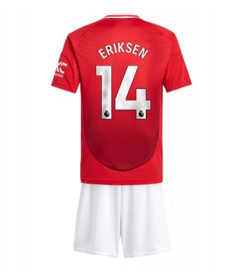 Manchester United Christian Eriksen #14 Primera Equipación Niños 2024-25 Manga Corta (+ Pantalones cortos)